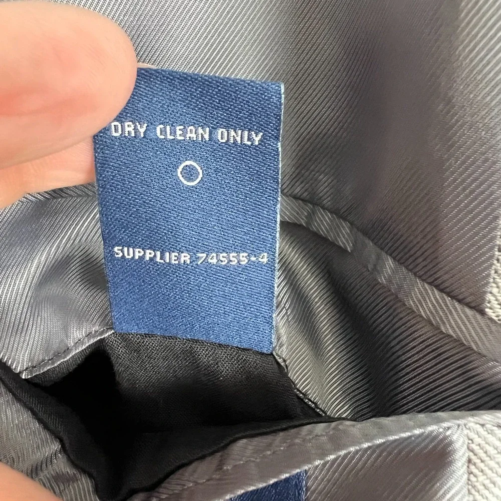 Stafford Sport Coat Mens 48 Regular Gray Linen Cotton Classic‎ Fit Herringbone